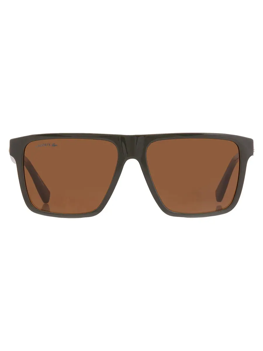 Мужские солнцезащитные очки Lacoste Brown Square L6027S 275 57 — изображение 1 из 4, хаки