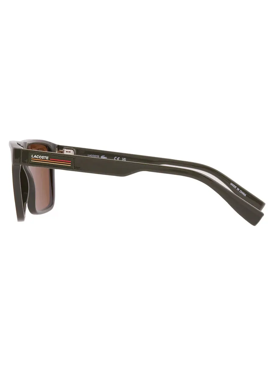 Мужские солнцезащитные очки Lacoste Brown Square L6027S 275 57 — изображение 4 из 4, хаки