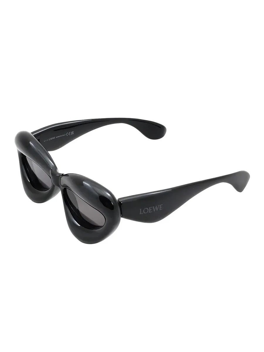 Серые женские солнцезащитные очки Loewe Cat Eye LW40097I 01A 55 — изображение 5 из 5, черный