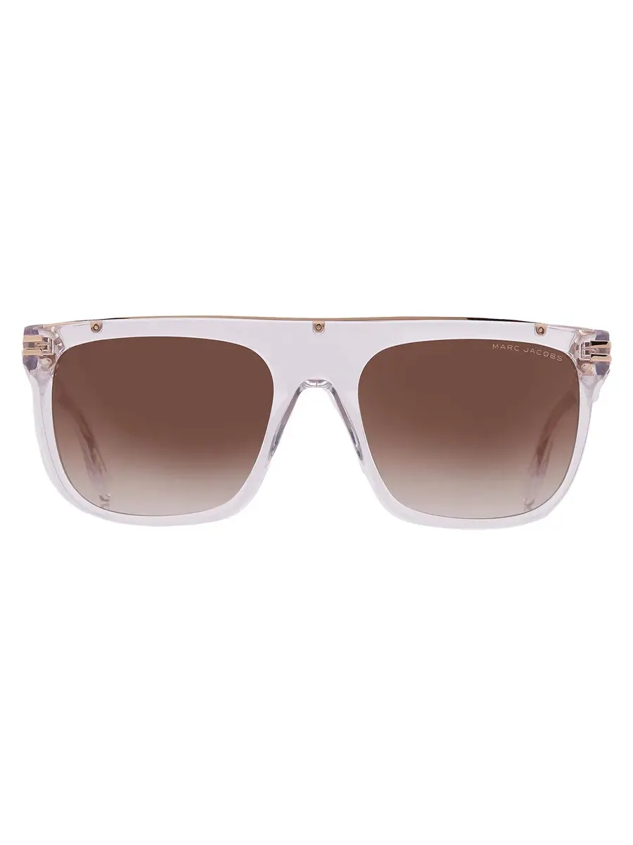 Мужские солнцезащитные очки Marc Jacobs Brown Gradient Browline MARC 586/S 0900/HA 56 — изображение 1 из 5, прозрачный