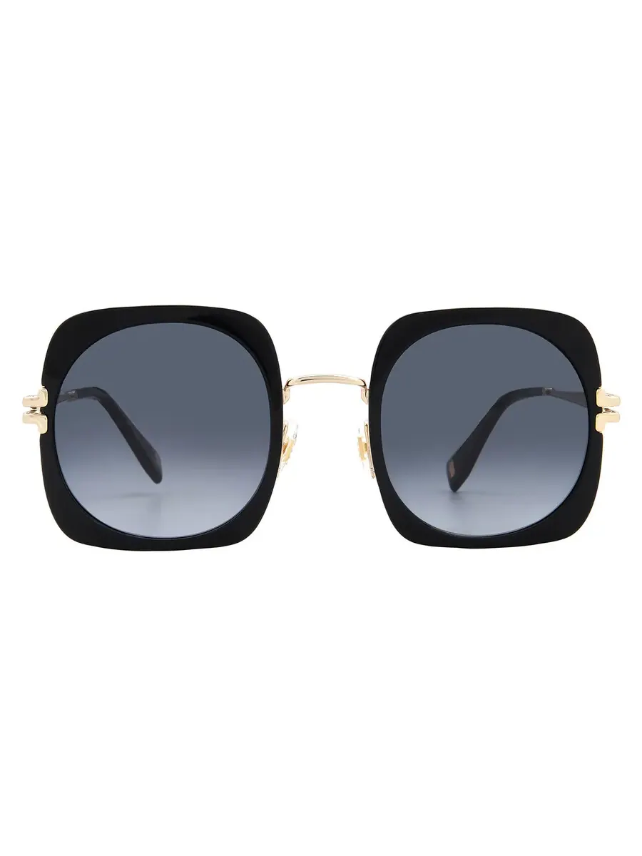 Женские солнцезащитные очки Marc Jacobs серые градиентные квадратные MJ 1101/S 0807/9O 53, черный/золотой