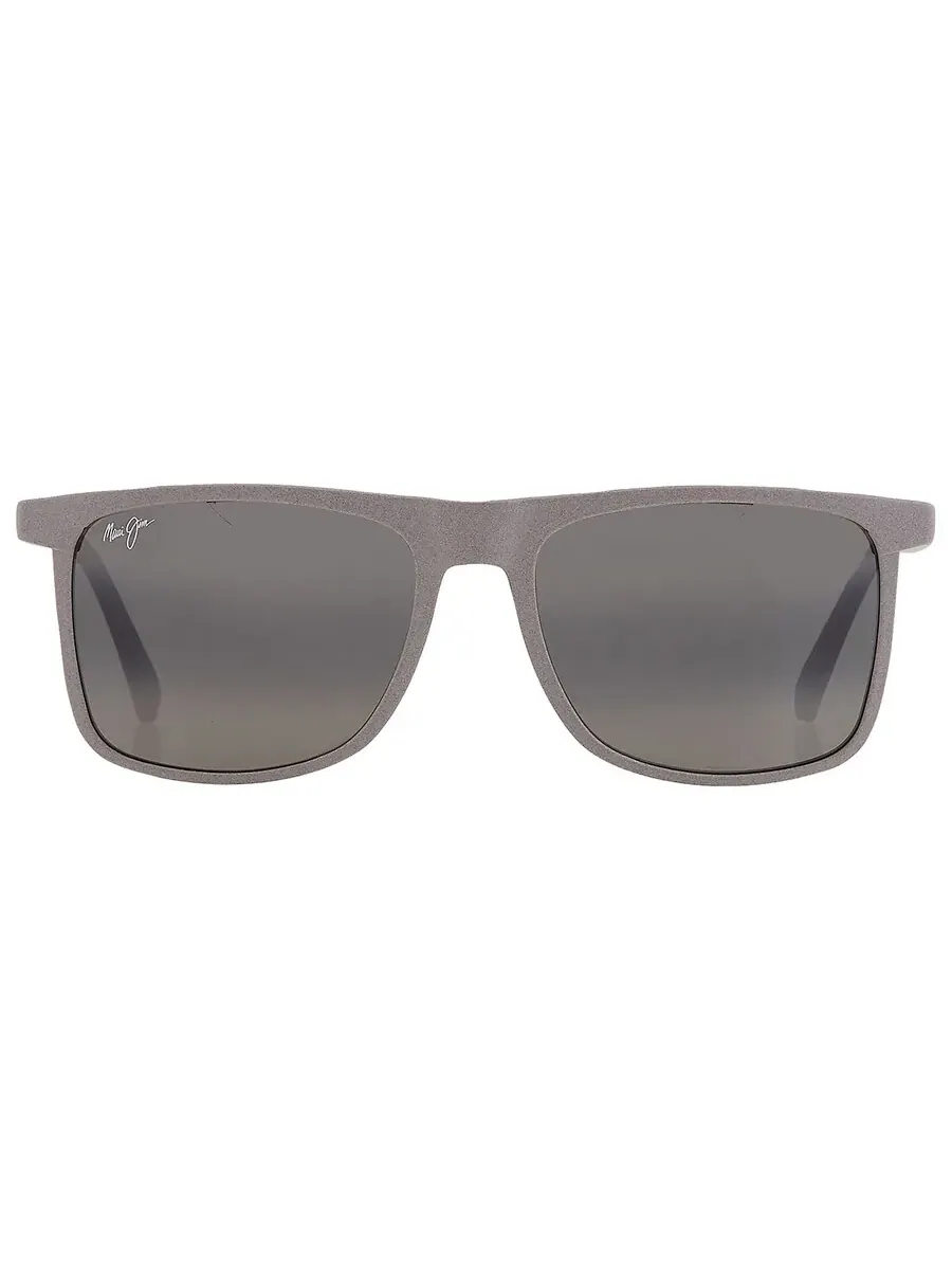 Мужские солнцезащитные очки Maui Jim Makamae Neutral Grey прямоугольной формы 619-14 56