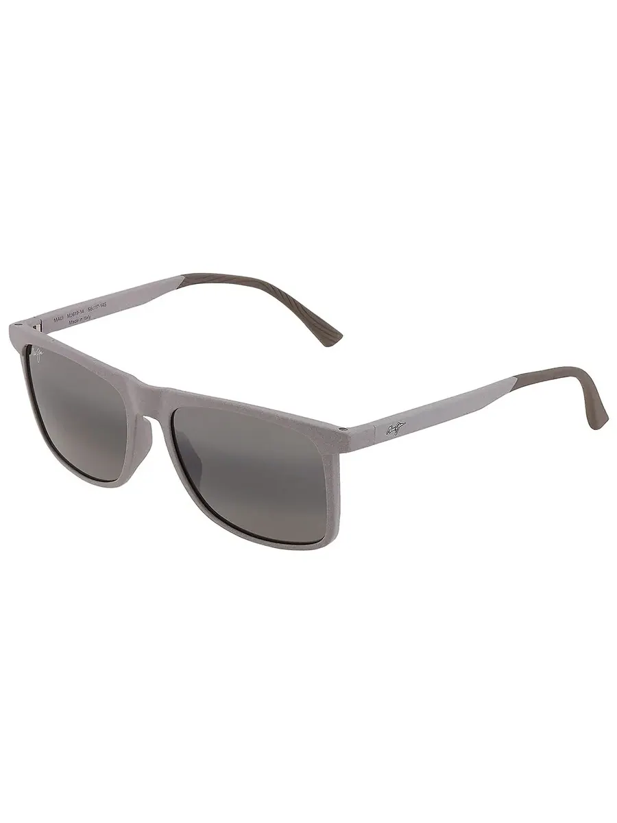 Мужские солнцезащитные очки Maui Jim Makamae Neutral Grey прямоугольной формы 619-14 56 — изображение 4 из 5, серый