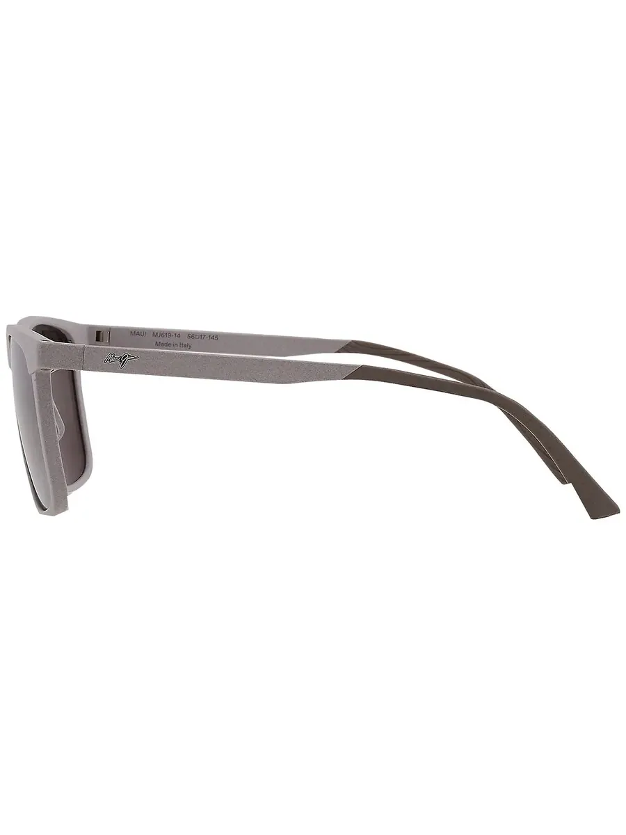 Мужские солнцезащитные очки Maui Jim Makamae Neutral Grey прямоугольной формы 619-14 56 — изображение 5 из 5, серый