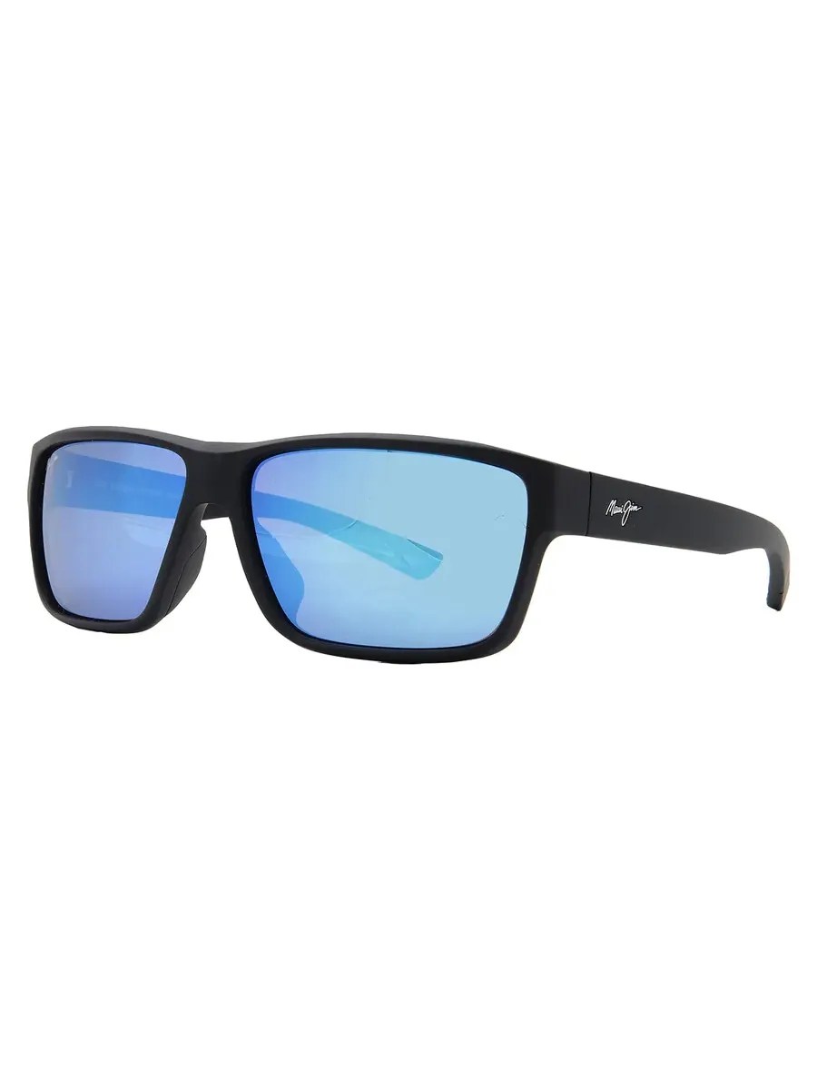 Мужские солнцезащитные очки Maui Jim Uila Blue Hawaii Wrap B662-02 62 — изображение 2 из 4, черный