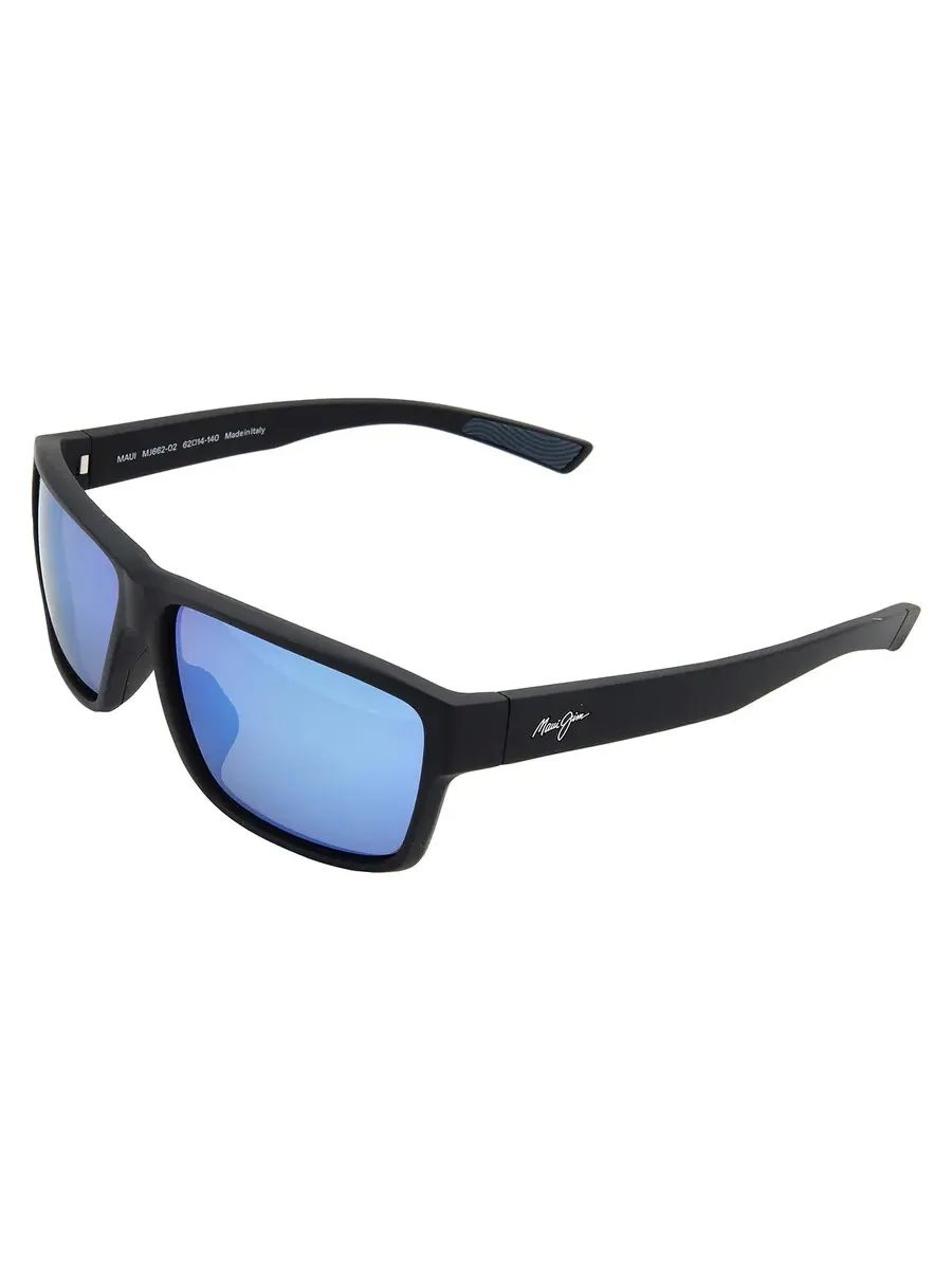 Мужские солнцезащитные очки Maui Jim Uila Blue Hawaii Wrap B662-02 62 — изображение 4 из 4, черный