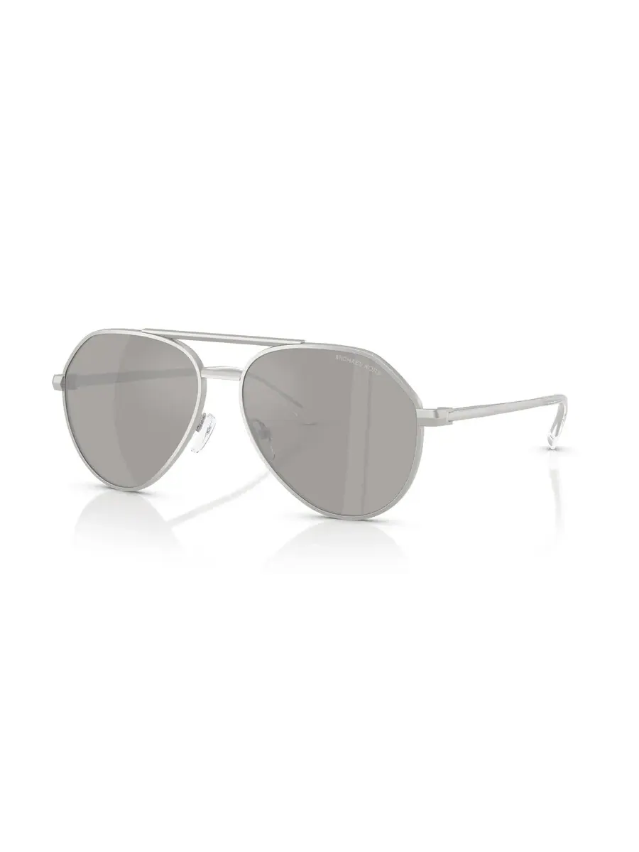 Мужские солнцезащитные очки Michael Kors Brentwood Silver Mirror Pilot MK1168 19036G 58 — серебристый