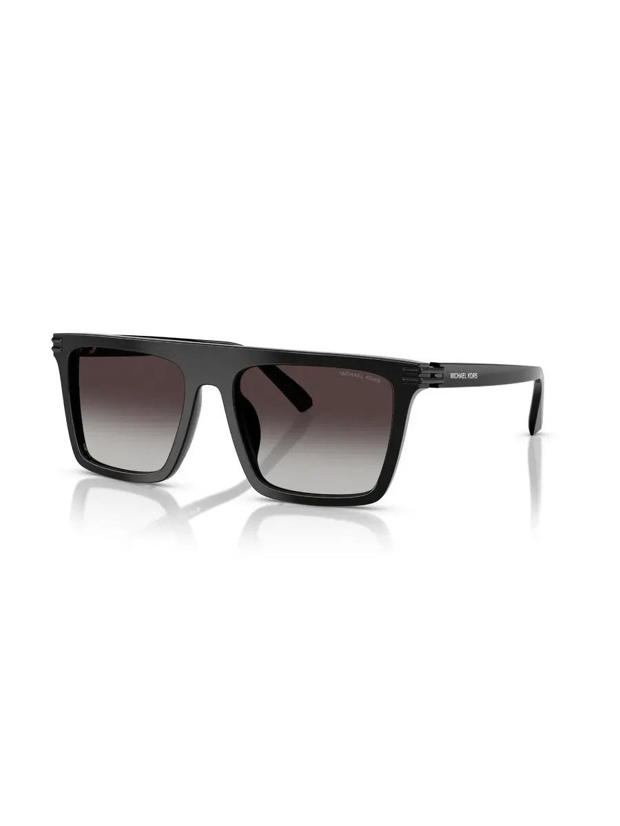 Мужские солнцезащитные очки Michael Kors Edgewater серый градиент с оправой Browline MK2249U 30058G 55 — черный