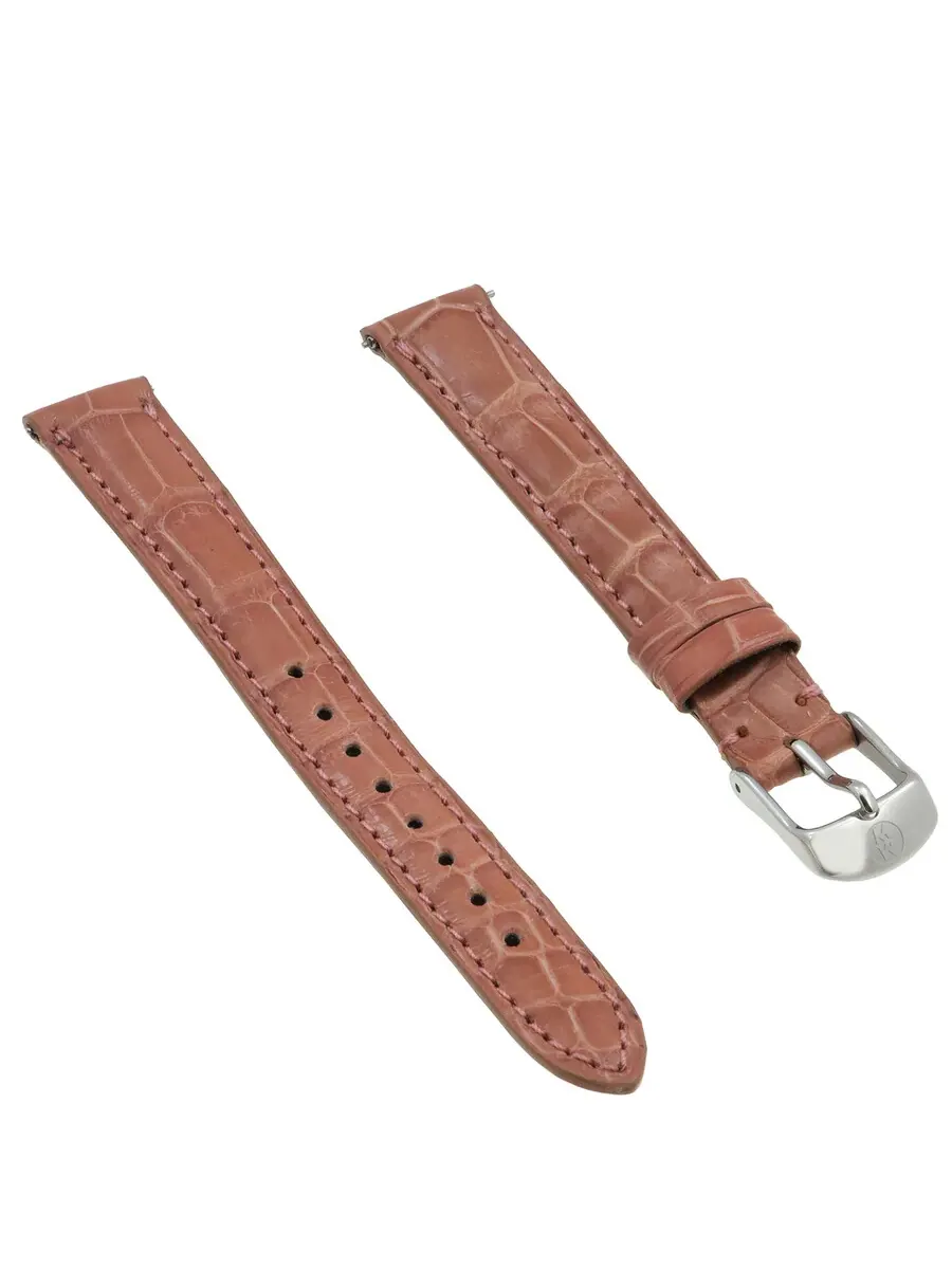 Женский ремешок для часов Michele из аллигаторовой кожи MS14AA010665, сиреневый — розовый