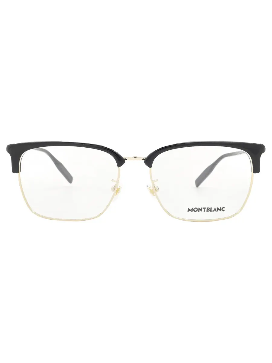 Мужские очки Montblanc Demo Square MB0199OA 006 56, черный/золотой — золотистый