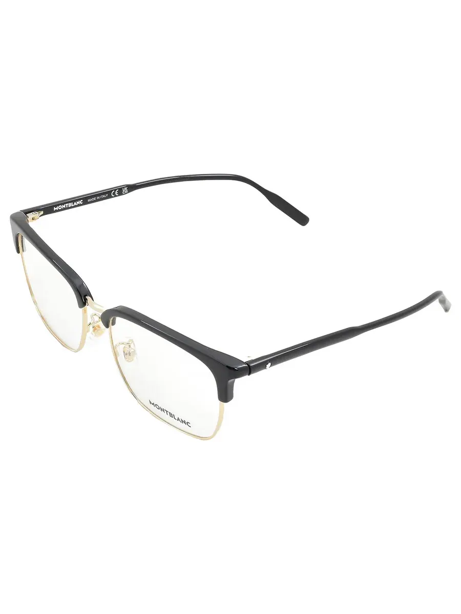 Мужские очки Montblanc Demo Square MB0199OA 006 56, черный/золотой — изображение 4 из 4, черный/золотистый