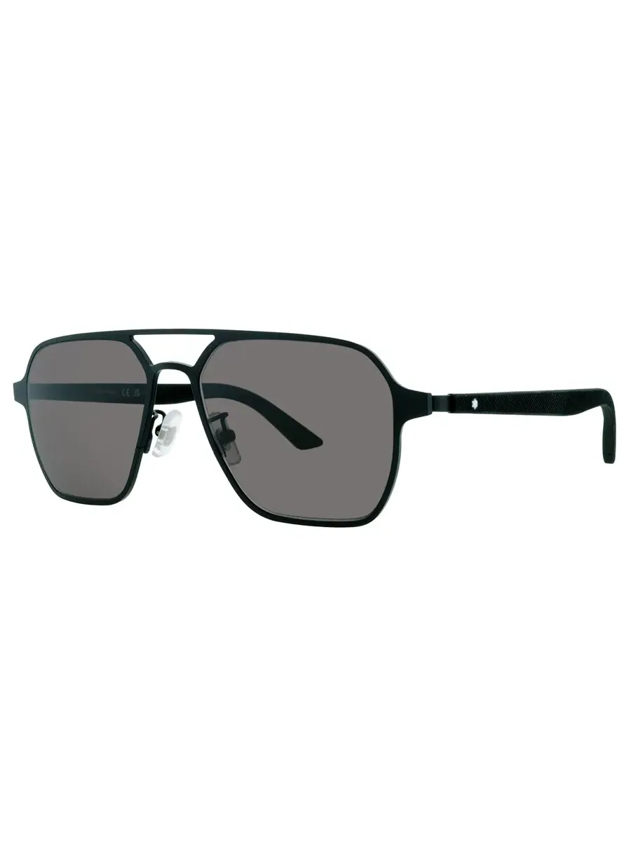 Солнцезащитные очки для мужчин Montblanc Grey Navigator MB0360S 001 56 — изображение 2 из 4, черный
