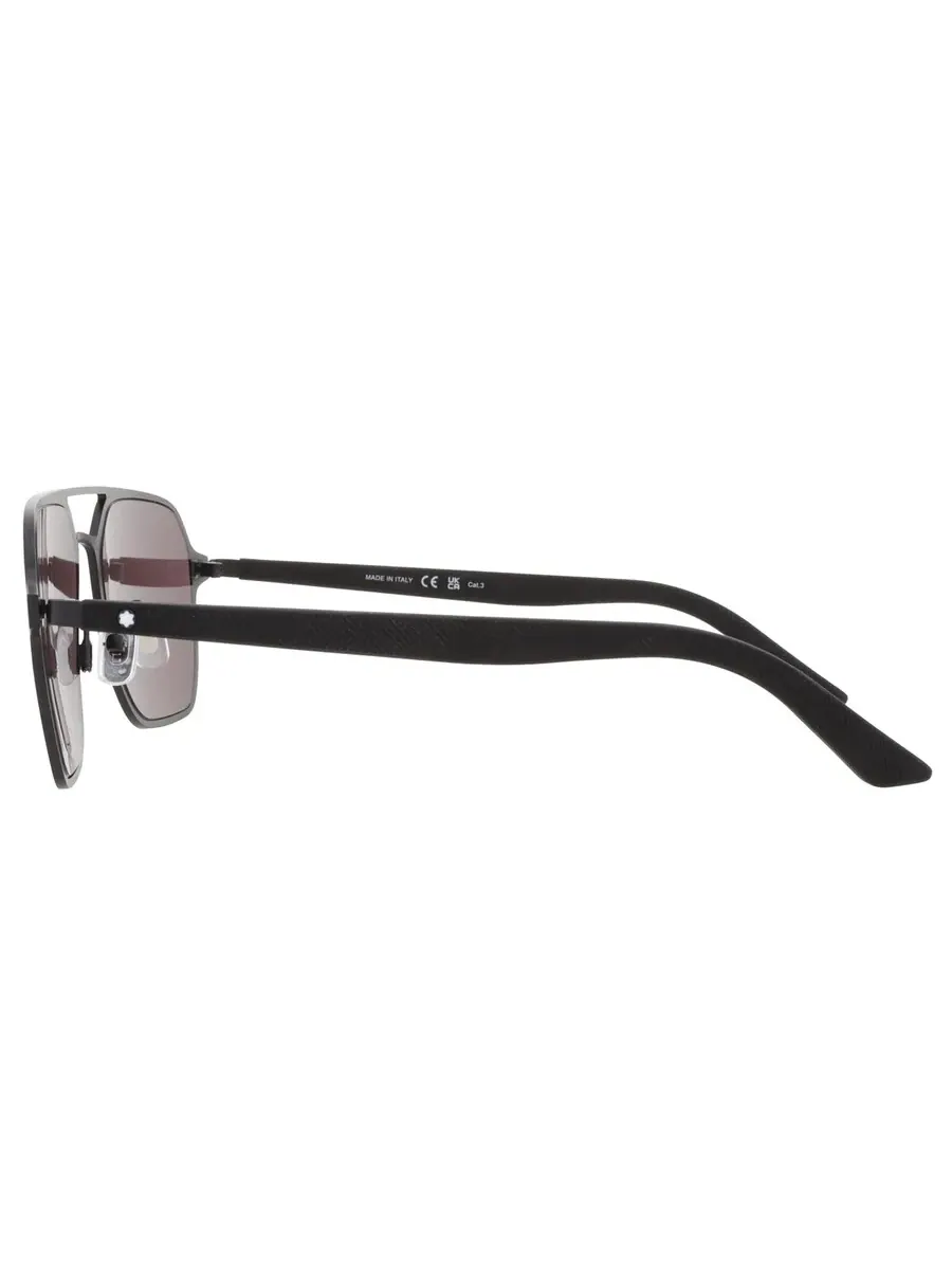 Солнцезащитные очки для мужчин Montblanc Grey Navigator MB0360S 001 56 — изображение 4 из 4, черный