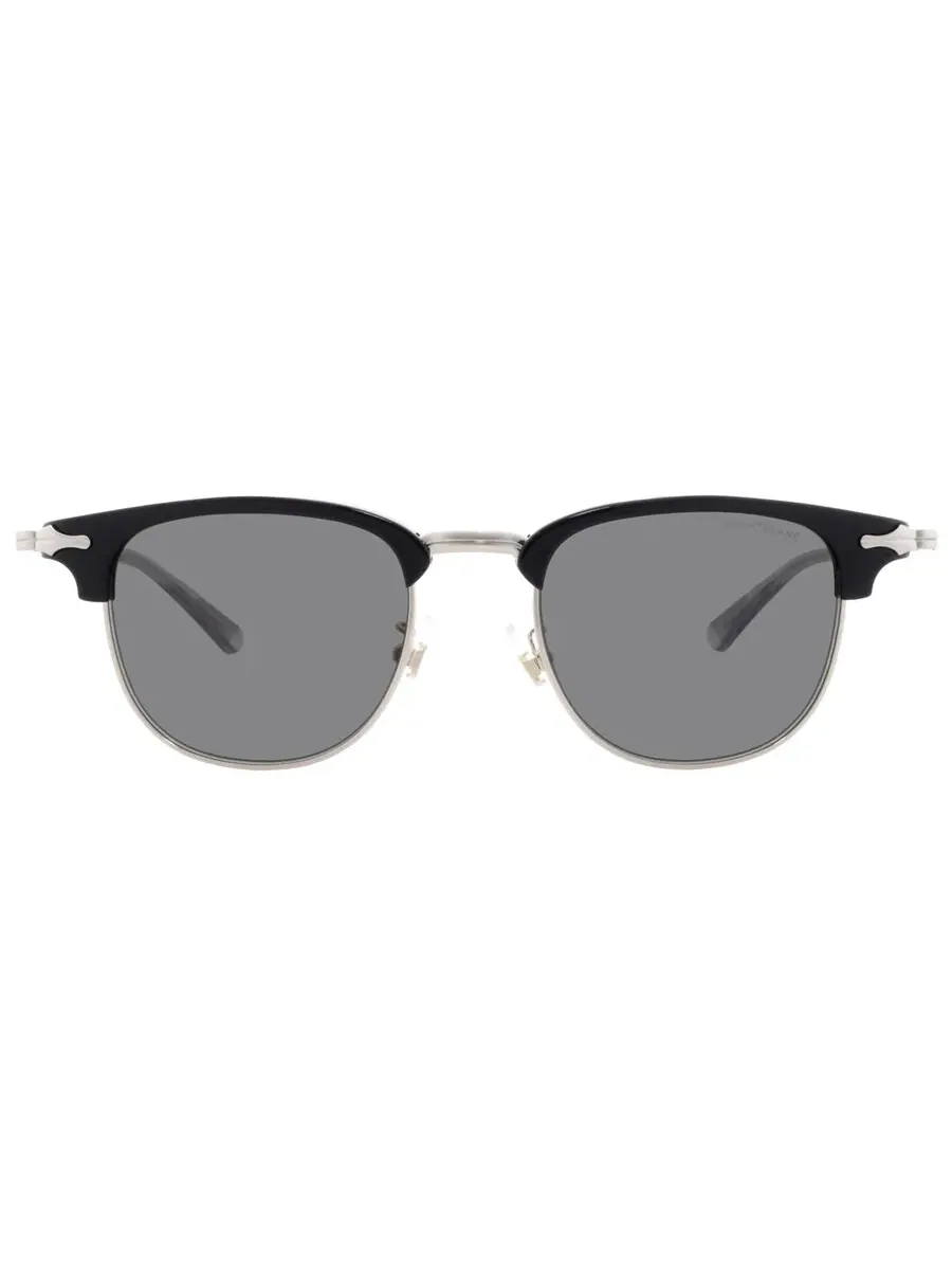 Солнцезащитные очки для мужчин Montblanc Grey Square MB0364S 001 49, черный/золотой — изображение 1 из 4, черный/золотистый