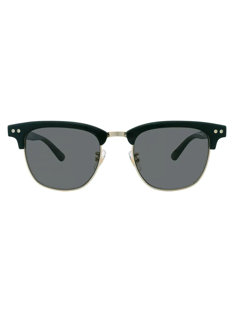 Солнцезащитные очки для мужчин Montblanc Grey Square MB0382S 001 52 — изображение 1 из 4, черный