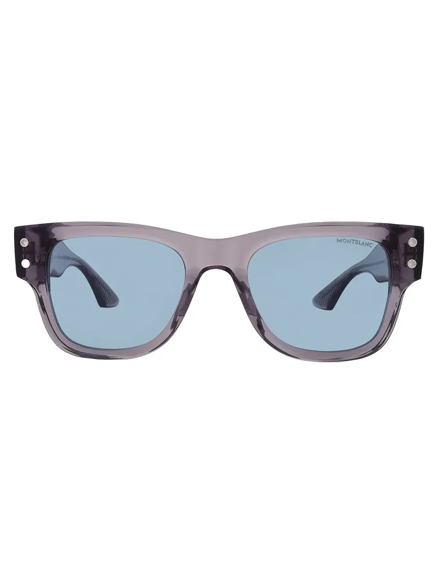 Мужские солнцезащитные очки Montblanc Light Blue Square MB0381S 004 54 — изображение 1 из 4, серый