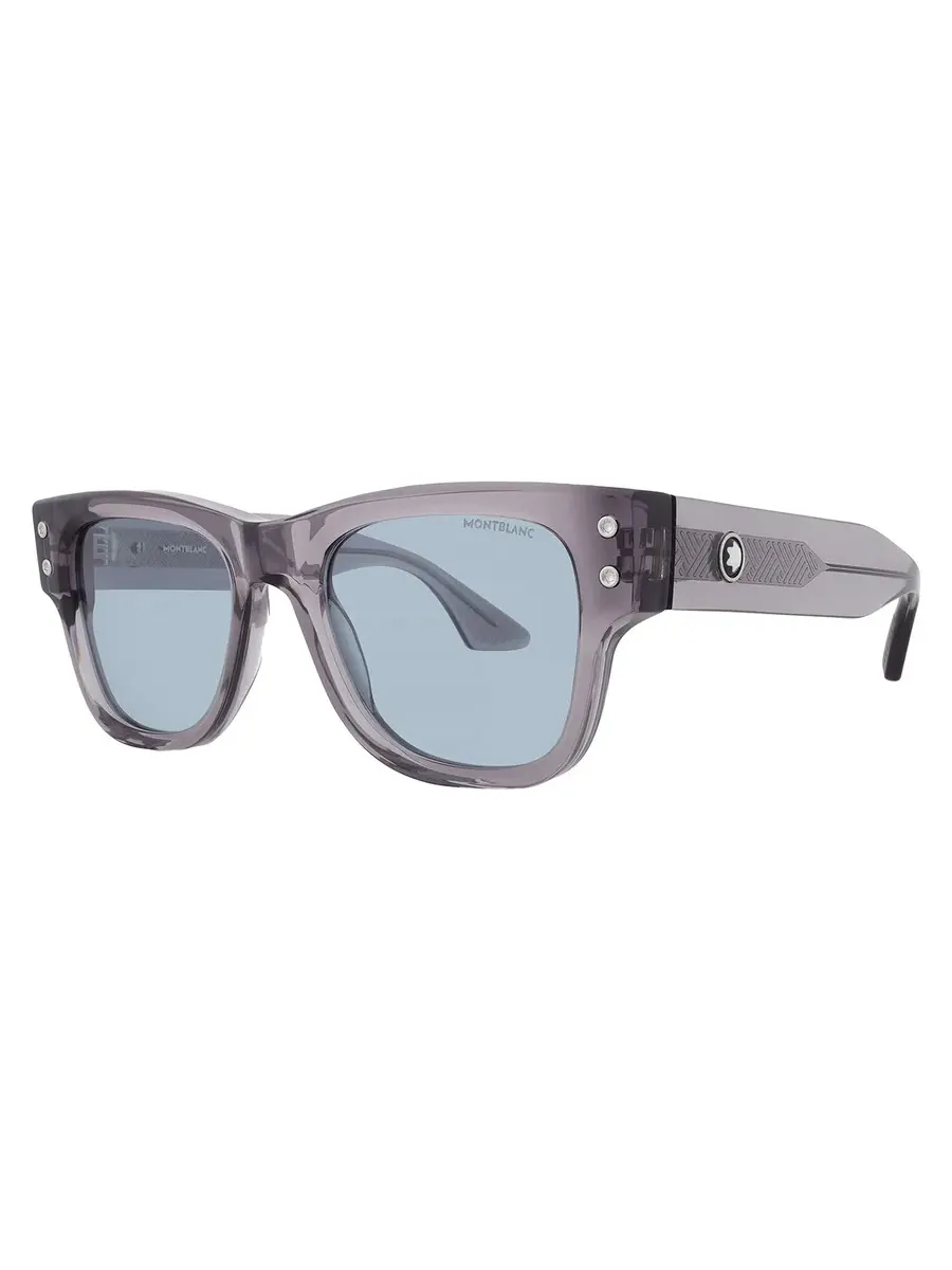Мужские солнцезащитные очки Montblanc Light Blue Square MB0381S 004 54 — изображение 2 из 4, серый