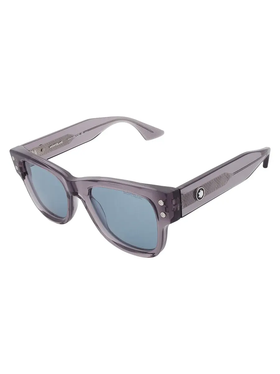 Мужские солнцезащитные очки Montblanc Light Blue Square MB0381S 004 54 — изображение 3 из 4, серый