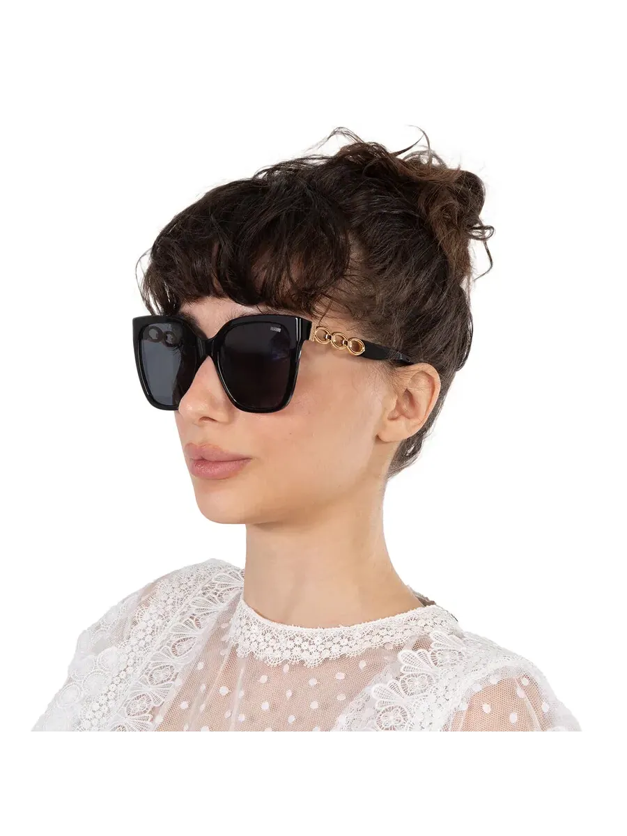 Серые женские солнцезащитные очки Moschino Cat Eye MOS098/S 0807/IR 55 — изображение 2 из 6, черный