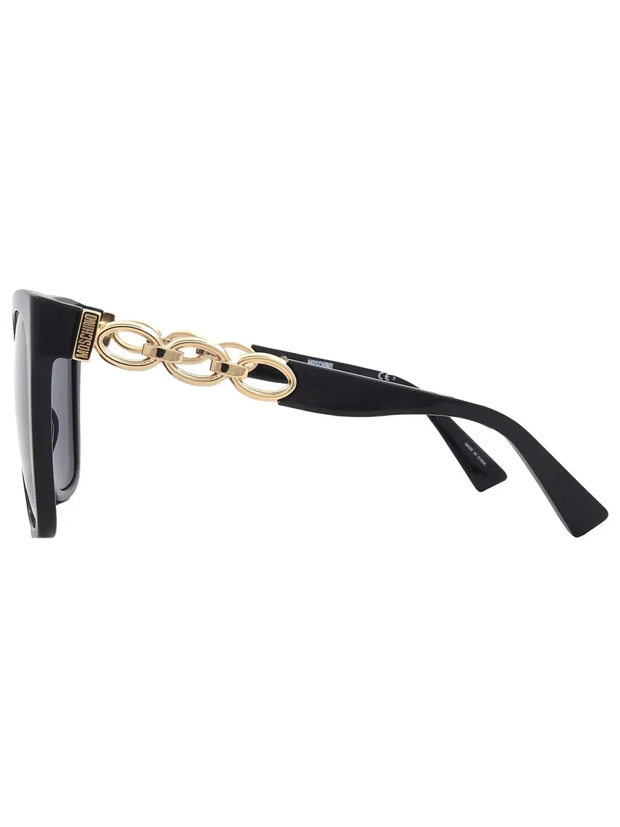Серые женские солнцезащитные очки Moschino Cat Eye MOS098/S 0807/IR 55 — изображение 4 из 6, черный