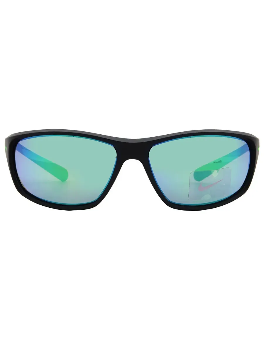 Мужские солнцезащитные очки Nike Green Mirror Wrap NIKE RABID FQ4765 003 63 — изображение 1 из 4, черный/серый