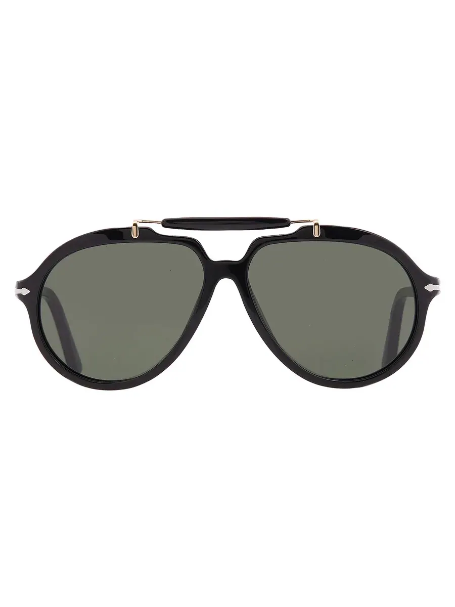 Солнцезащитные очки Persol Green Pilot унисекс PO0202S 95/31 57 — черный