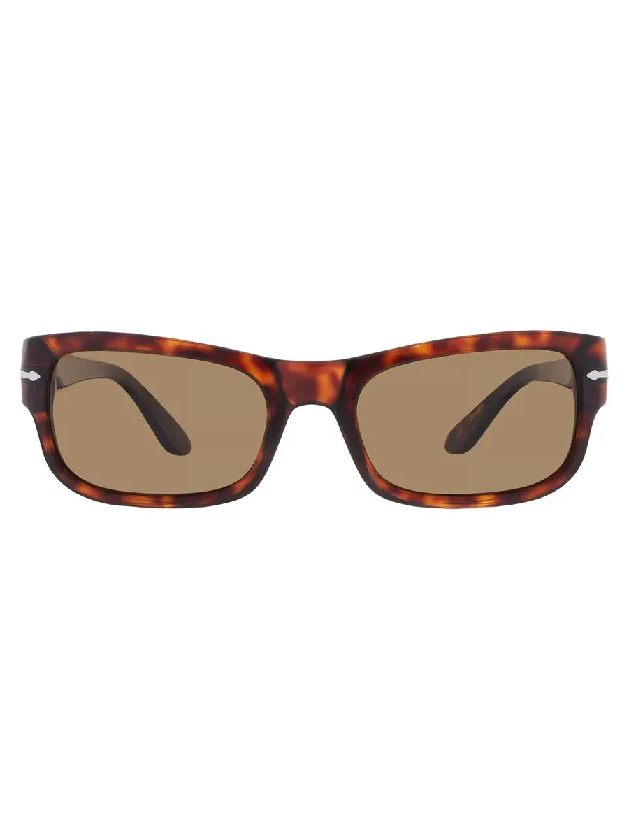 Поляризованные коричневые прямоугольные солнцезащитные очки Persol унисекс PO3326S 24/57 57 — изображение 1 из 5, хавана