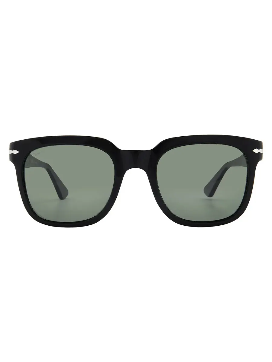 Поляризованные зеленые квадратные солнцезащитные очки унисекс Persol PO3323S 95/58 53 — изображение 1 из 5, черный