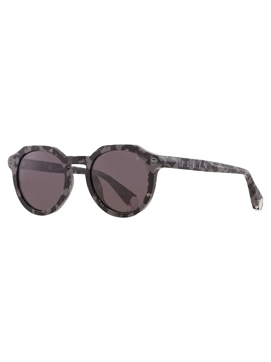 Мужские солнцезащитные очки Philipp Plein Grey Oval SPP002M 721Y 51 — изображение 2 из 4, серый