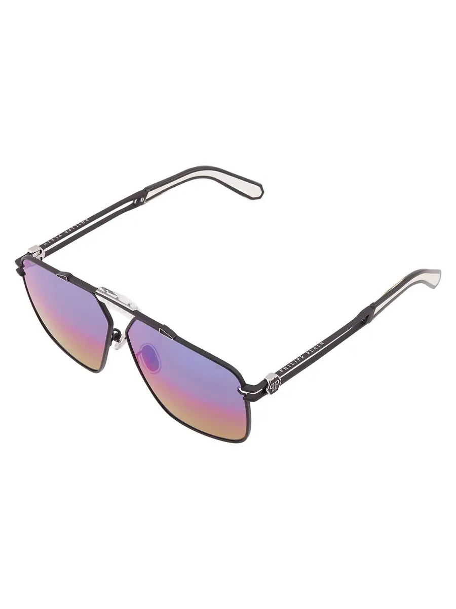 Солнцезащитные очки Philipp Plein Multicolor Navigator для мужчин и женщин SPP049M 0541 63 — изображение 3 из 4, черный