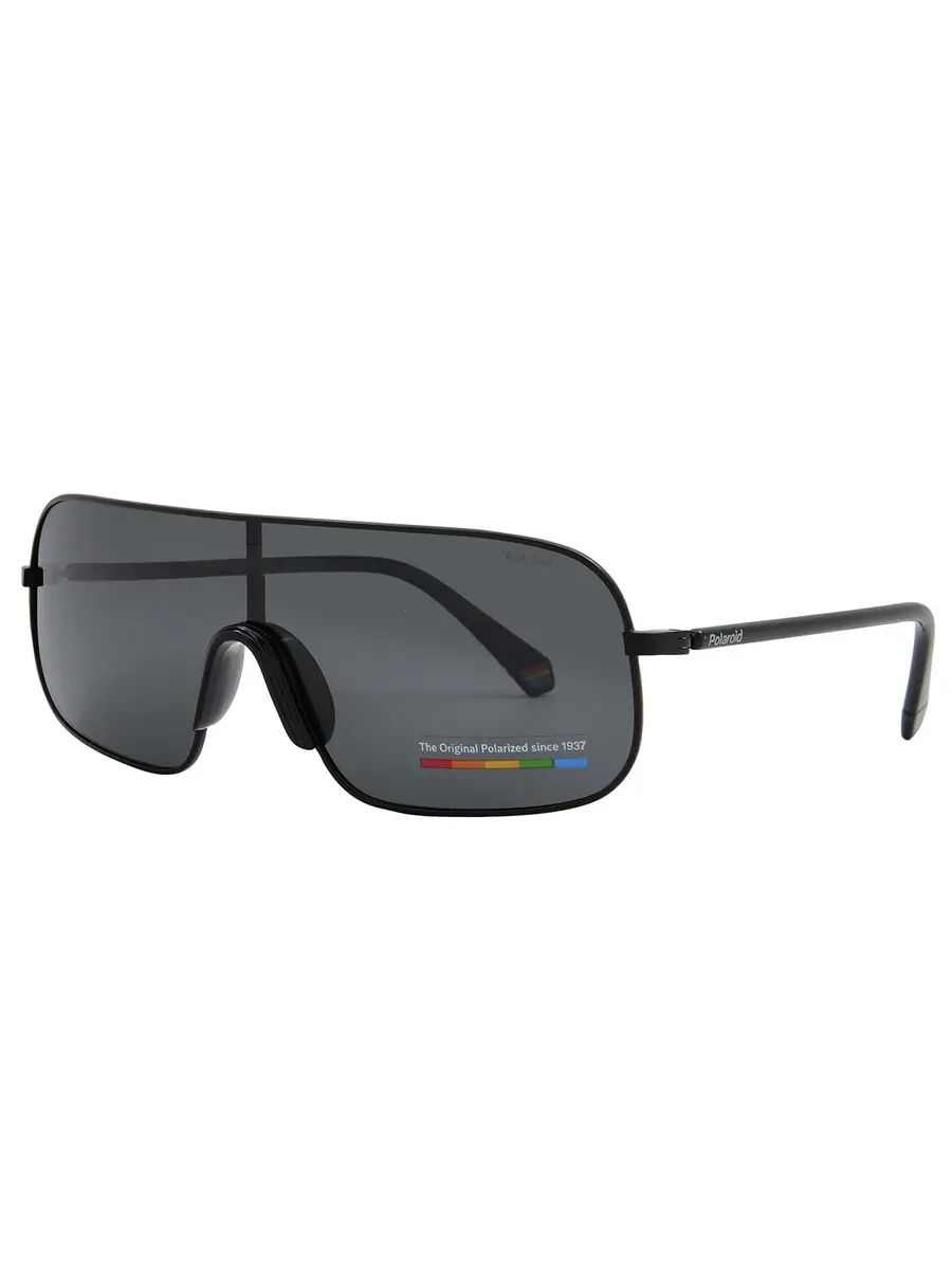 Солнцезащитные очки унисекс Polaroid Polarized Grey Shield PLD 6222/S 0003/M9 99 — изображение 2 из 4, черный
