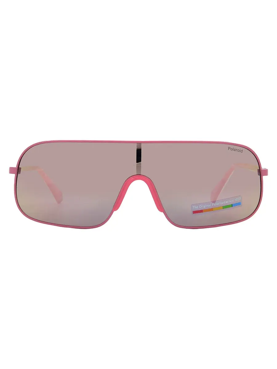 Поляризованные солнцезащитные очки унисекс Polaroid Polarized Rose Gold Multilayer Shield PLD 6222/S 0MU1/JQ 99, фуксия