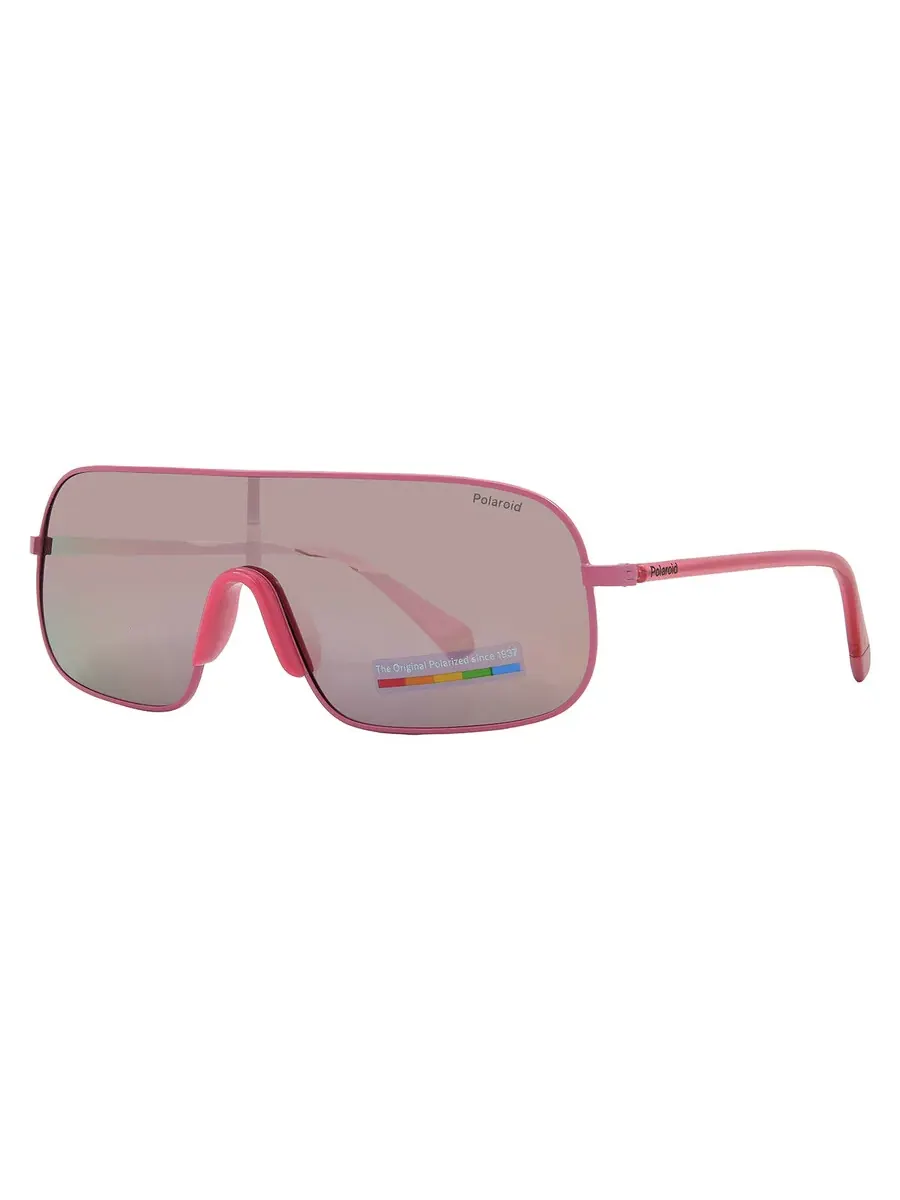 Поляризованные солнцезащитные очки унисекс Polaroid Polarized Rose Gold Multilayer Shield PLD 6222/S 0MU1/JQ 99, фуксия