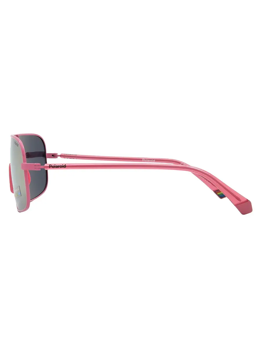 Поляризованные солнцезащитные очки унисекс Polaroid Polarized Rose Gold Multilayer Shield PLD 6222/S 0MU1/JQ 99, фуксия