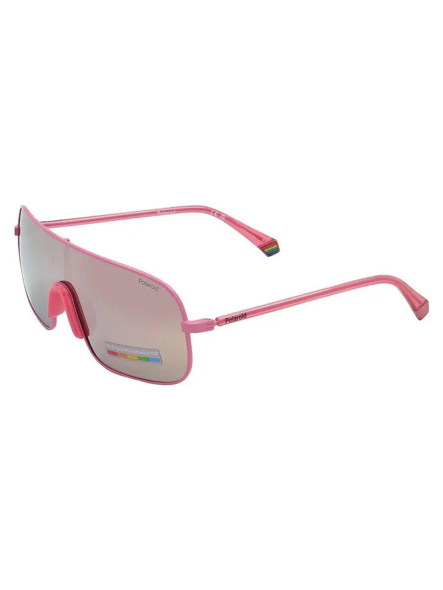 Поляризованные солнцезащитные очки унисекс Polaroid Polarized Rose Gold Multilayer Shield PLD 6222/S 0MU1/JQ 99, фуксия