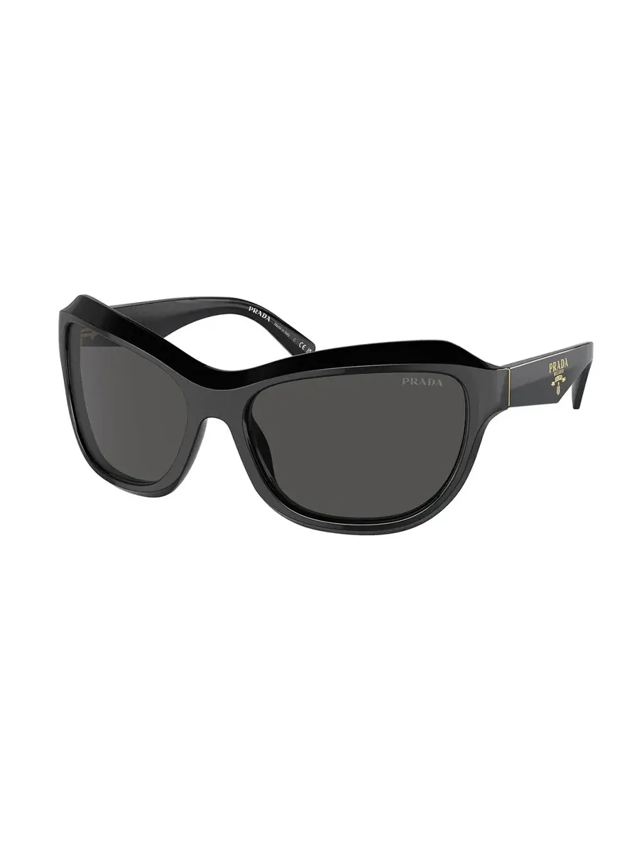 Женские солнцезащитные очки Prada темно-серого цвета с бабочками PR A27S 16K5S0 62 — черный