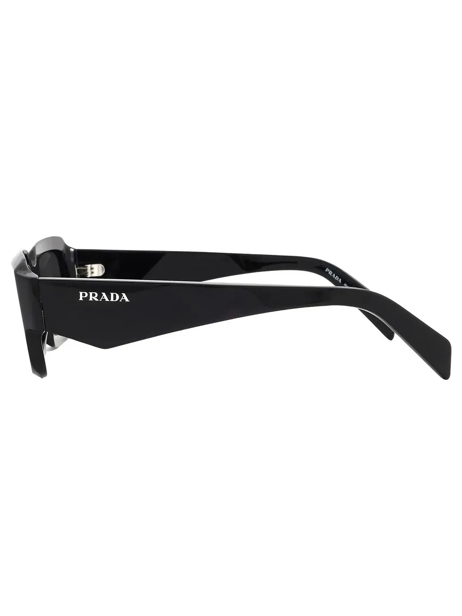 Мужские прямоугольные солнцезащитные очки Prada темно-серого цвета PR 27ZS 16K08Z 54 — изображение 3 из 5, черный
