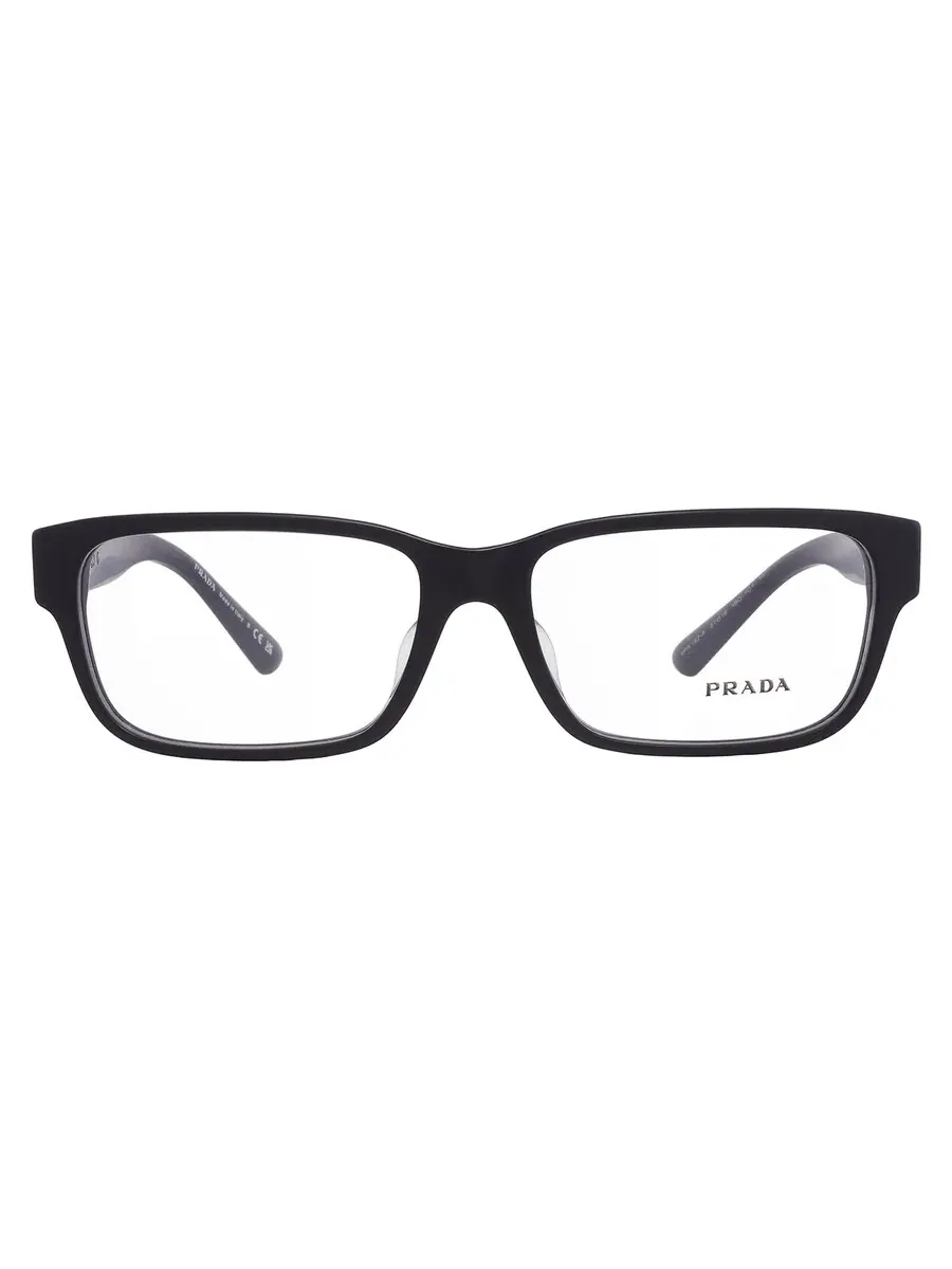 Демонстрационные прямоугольные мужские очки Prada PR 18ZVF 1BO1O1 57 — черный