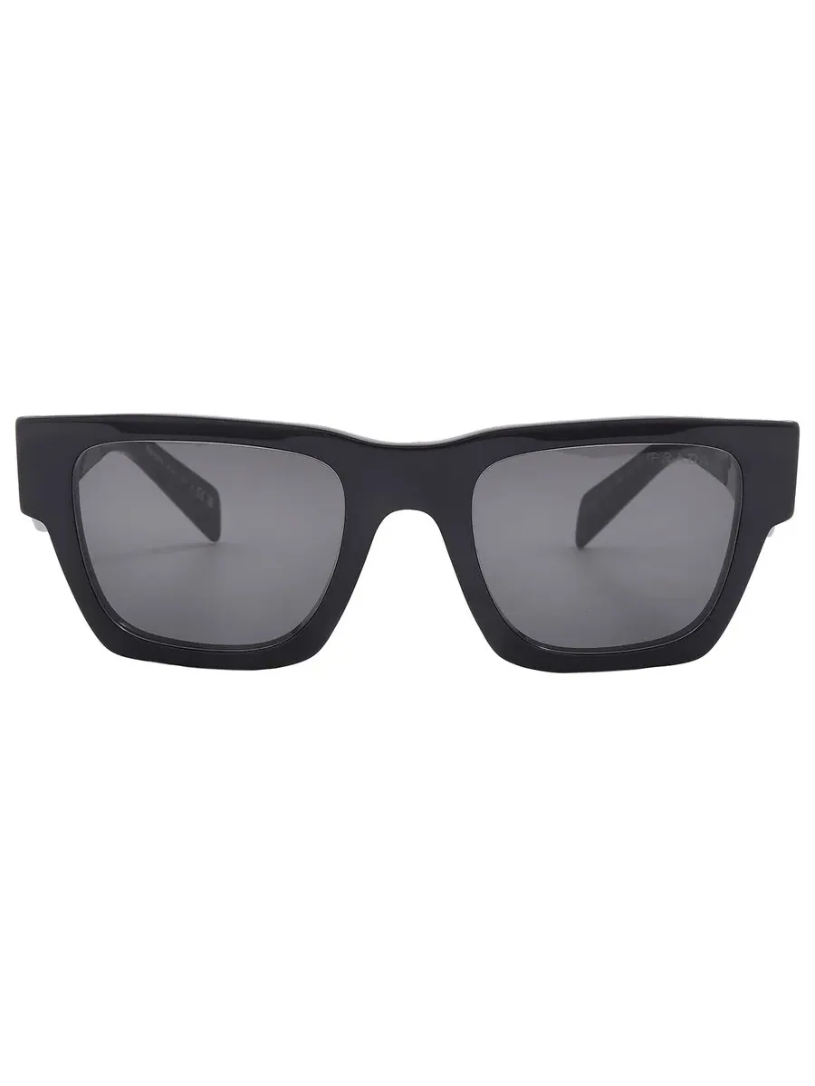 Мужские солнцезащитные очки Prada Grey Square PR A06S 16K08Z 50 — черный