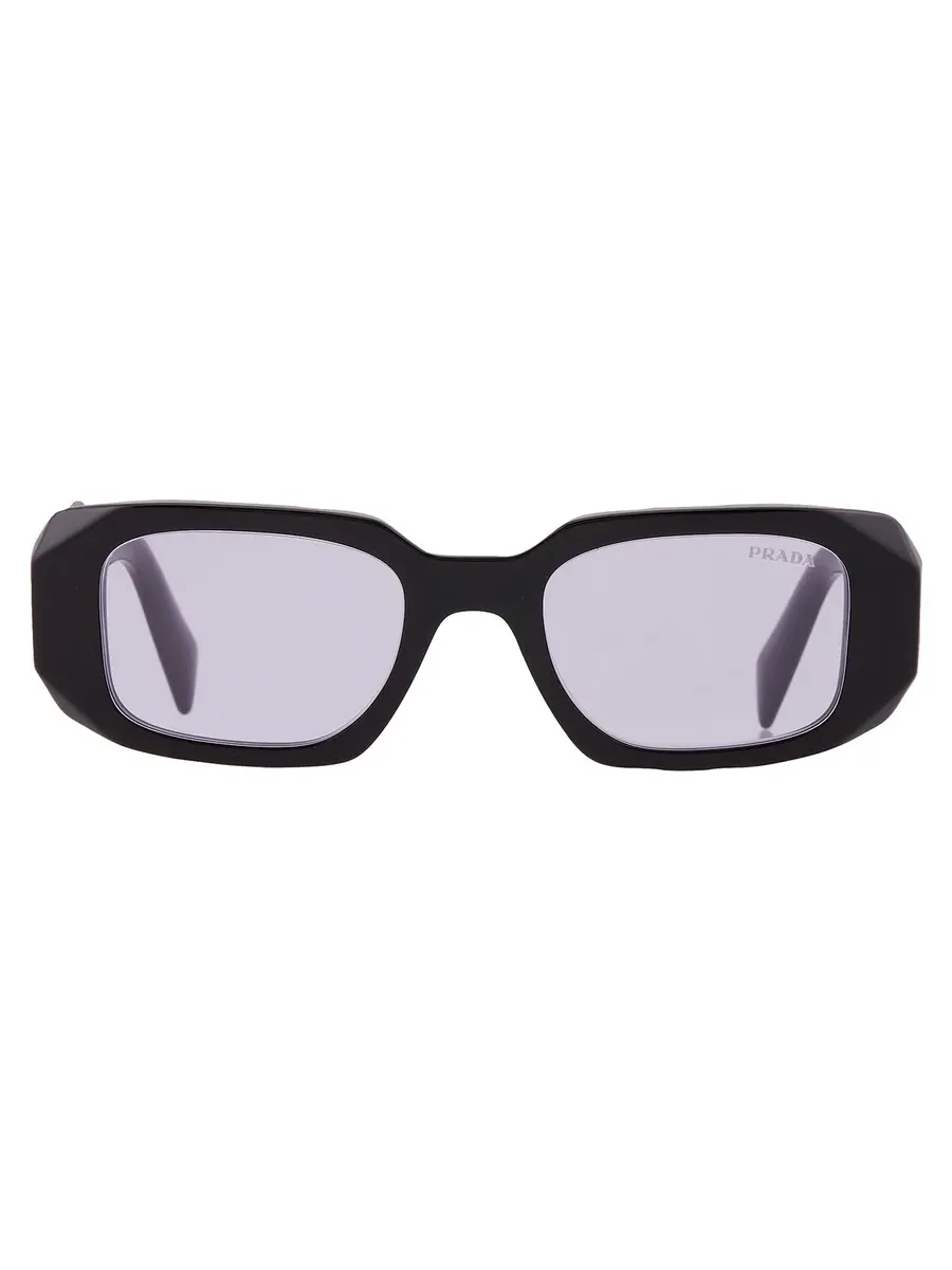 Женские прямоугольные солнцезащитные очки Prada фиолетового цвета PR 17WS 16K40J 49 — изображение 1 из 5, черный
