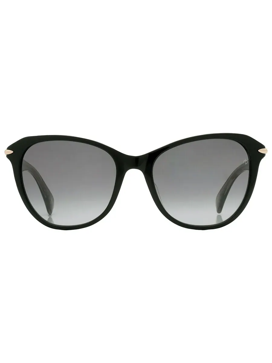 Серые градиентные женские солнцезащитные очки Rag and Bone Cat Eye RNB1060/S 0807/9O 55 — изображение 1 из 6, черный