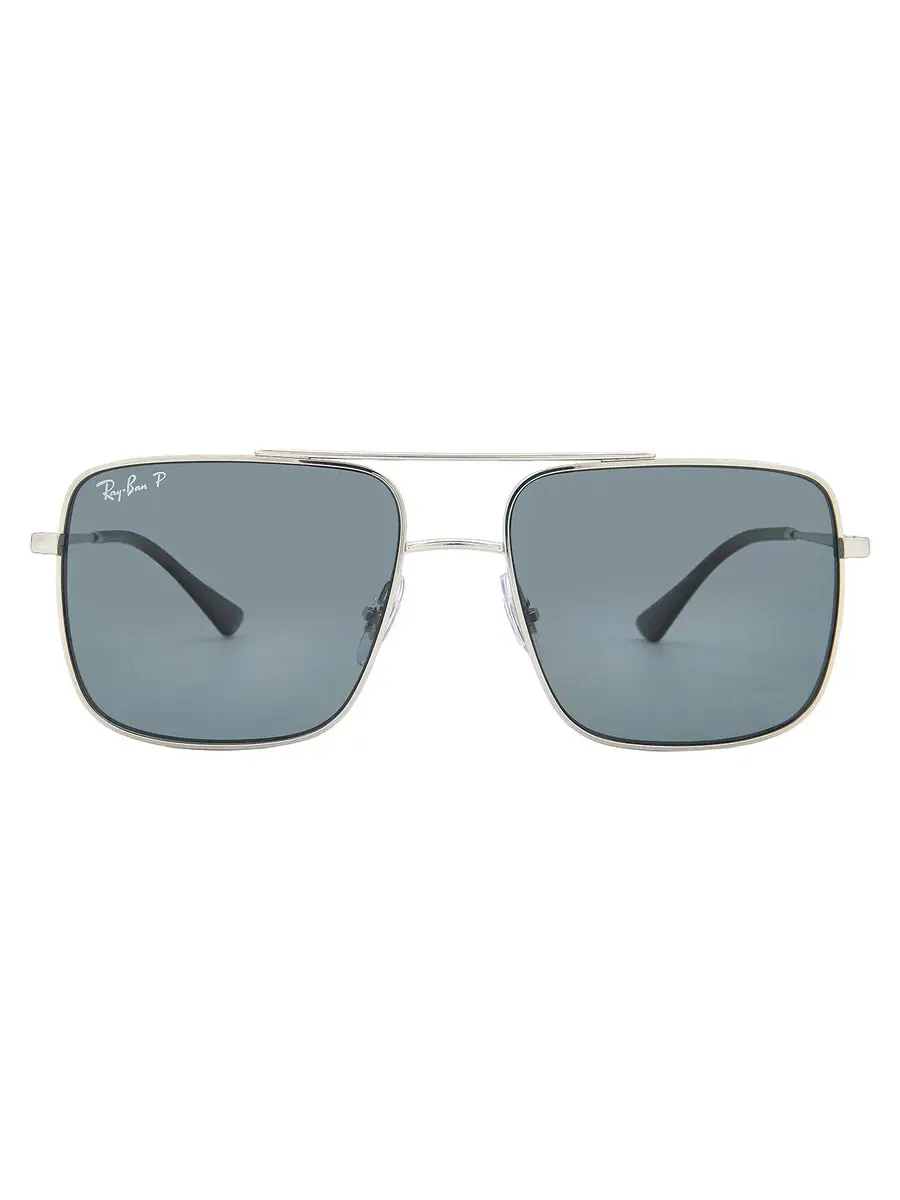 Солнцезащитные очки Ray Ban Ari Поляризованные Темно-серые Квадратные Унисекс RB3758 003/81 54 Ray-Ban — серый