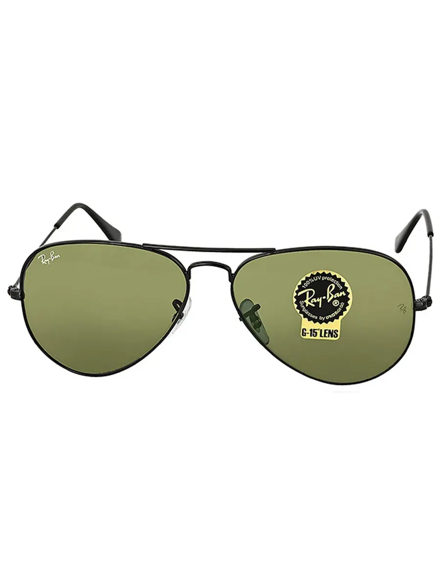 Солнцезащитные очки Ray Ban Aviator Classic Green Classic G-15 унисекс RB3025 L2823 58 Ray-Ban — черный