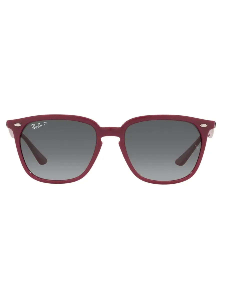Ray-Ban Солнцезащитные очки Ray Ban серые градиентные поляризованные квадратные унисекс 0RB4362 6383T3 55, амарант