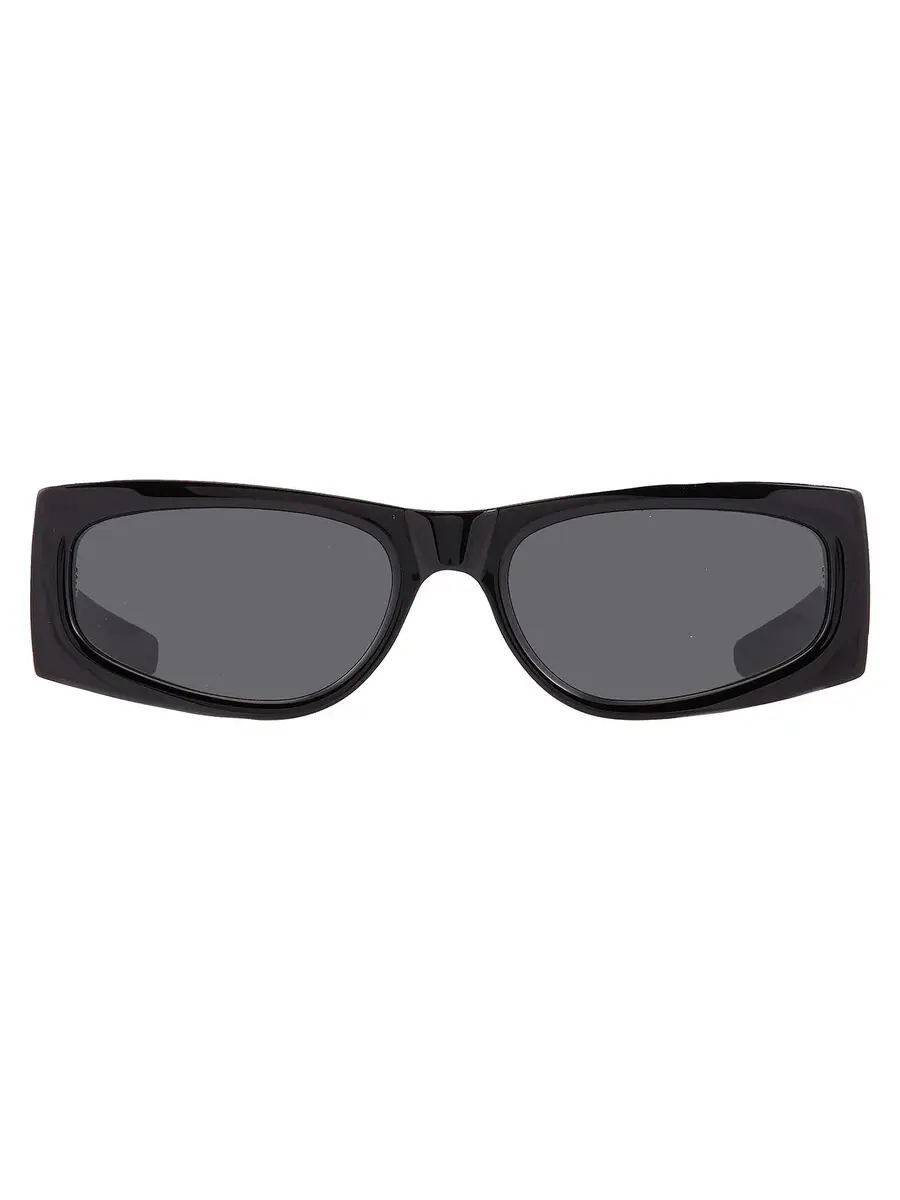 Женские черные прямоугольные солнцезащитные очки Saint Laurent SL M140 001 56 — черный