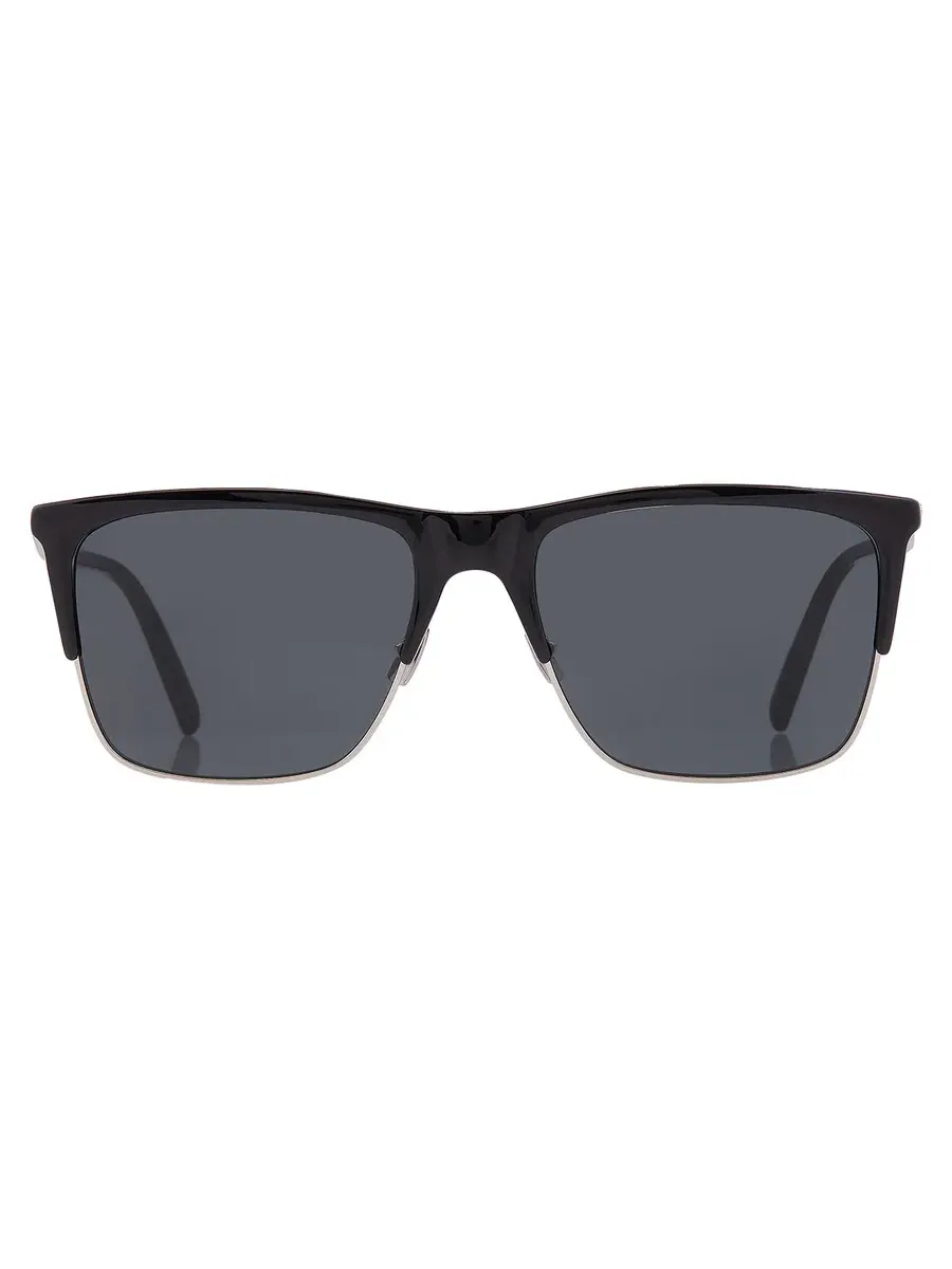 Мужские солнцезащитные очки Saint Laurent Black Square SL 768 002 57 — черный