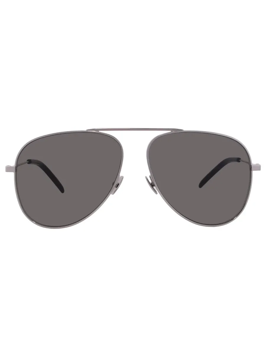 Солнцезащитные очки Saint Laurent Grey Pilot унисекс SL 800 002 59 — изображение 1 из 4, серебряный