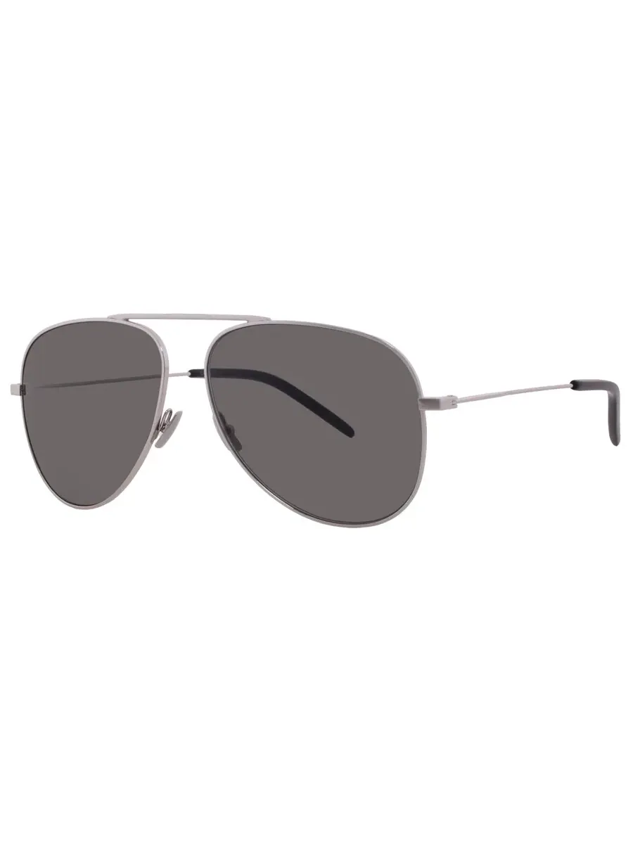 Солнцезащитные очки Saint Laurent Grey Pilot унисекс SL 800 002 59 — изображение 2 из 4, серебряный