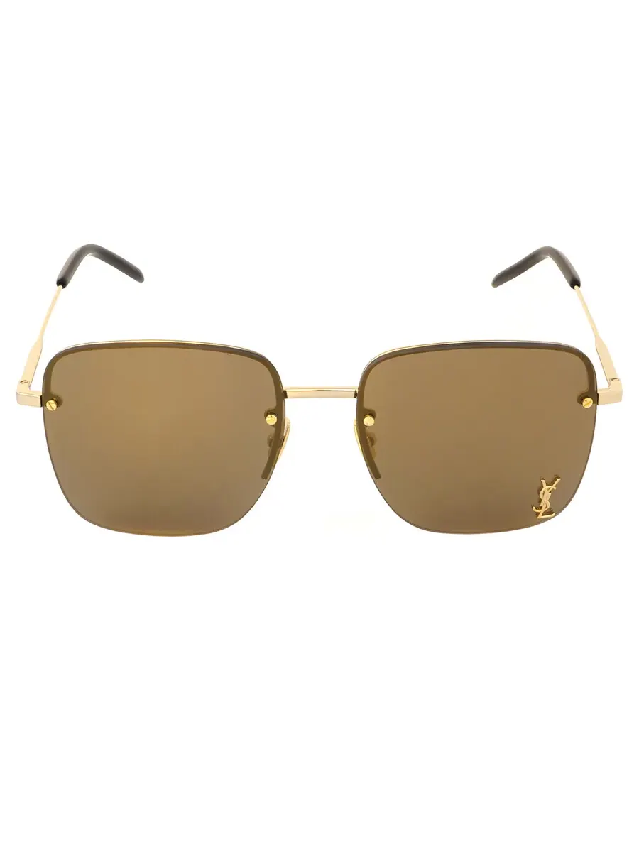 Очки для женщин Saint Laurent Mirrored Brown Square SL 312 M 006 58 — изображение 1 из 4, золото