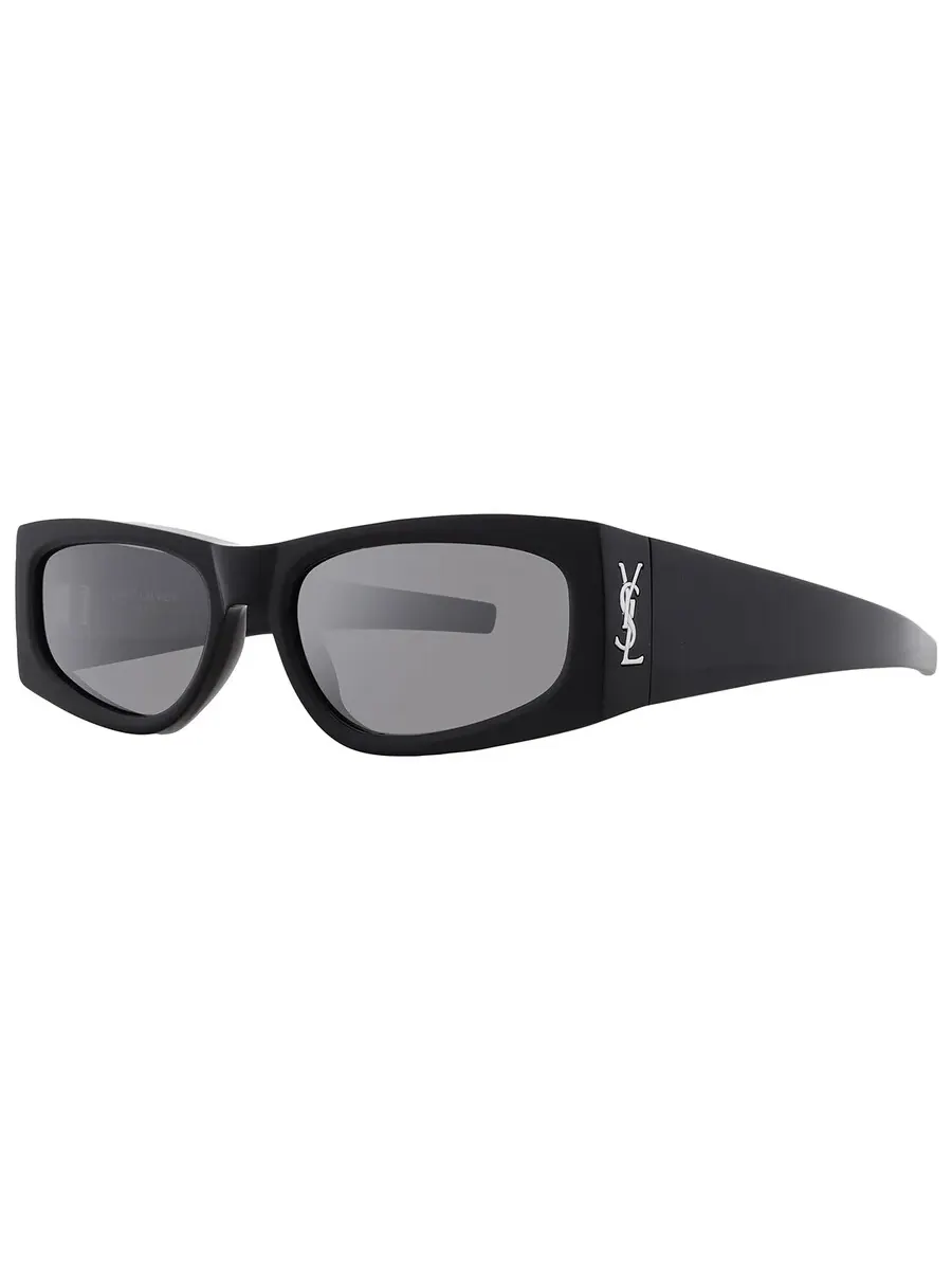 Женские солнцезащитные очки Saint Laurent Silver Mirror прямоугольной формы SL M140 002 56 — 2